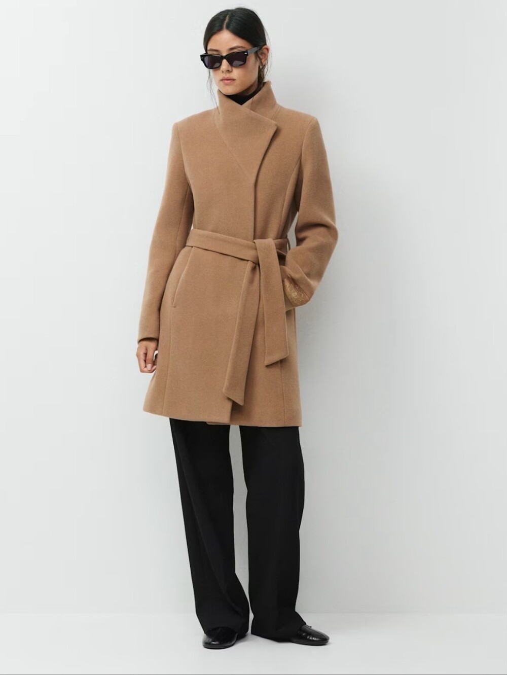Babaton Aritzia The Connor Wool Cashmere Tailored Long Coat Size Large Brown